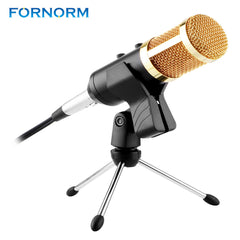 FORNORM Condenser Microphone Professional Desktop Studio USB Microphone With Stand Tripod For Computer Karaoke Video Recording