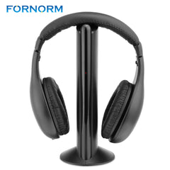 FORNORM 5 in 1 Wireless Cordless Headphone Headset Earphone For PC TV Radio Wireless Headphone Gaming Headphone