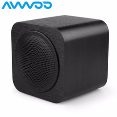 AVWOO Small Size Wireless Bluetooth Music Player Speaker Luxury Wooden Design Portable HiFi Shock Bass Home Travel Subwoofer