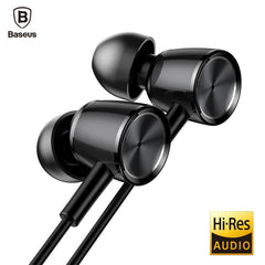 Baseus H07 Hi-Res Audio Wired Earphone Stereo Bass Sound Headset Metal In-Ear Earphone With Mic 3.5mm Jack Earbuds Earpiece