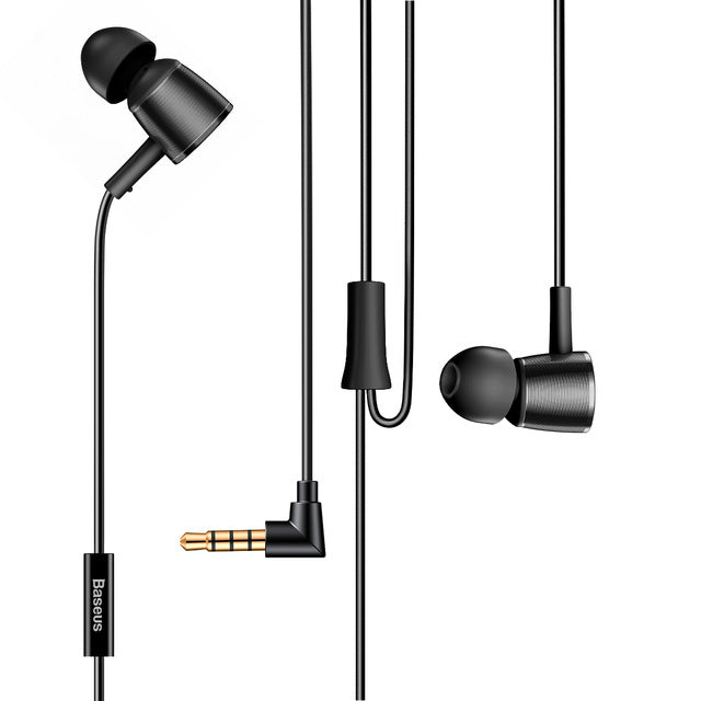 Baseus H07 Hi-Res Audio Wired Earphone Stereo Bass Sound Headset Metal In-Ear Earphone With Mic 3.5mm Jack Earbuds Earpiece