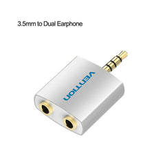 Vention 3.5mm Earphone Audio Splitter Connecter Adapter with mic 1 Male to 2 Female Audio Adapter For Headphone PC Mobile Phone