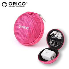 ORICO Headphone Case Bag Portable Earphone Earbuds U-disk Storage for Memory Card USB Cable Organizer Mini Earphone Bag-Red