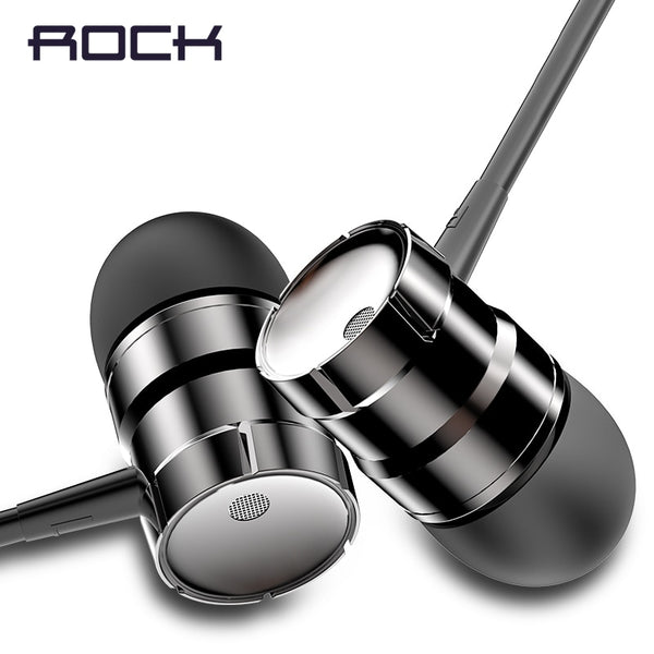 Rock In-ear Stereo Earphone Headset 3.5mm with Mic Earbuds for iPhone, SamSung,Huawei,Xiaomi and More Fone De Ouvido