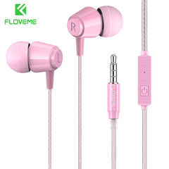 FLOVEME In-Ear Earphone For iPhone HIFI Stereo Wired Earbuds For Xiaomi Earphones For Computer Bass 3.5mm 1.2M With Microphone