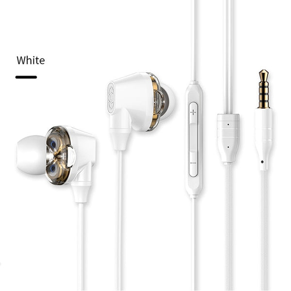 Baseus S10 Double dynamic bluetooth earphone / H10 3.5MM Wired Earphone stereo bass sound earphones with mic for mobile phone