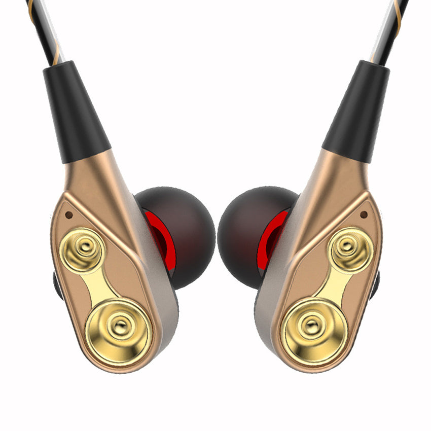 Popular High Resolution Game In-Ear Headphones Dual Dynamic Headphones HIFI 3.5mm Heavy Bass Mic Volume Control HIFI Headphone