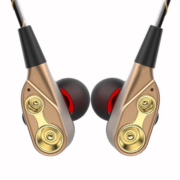 Popular High Resolution Game In-Ear Headphones Dual Dynamic Headphones HIFI 3.5mm Heavy Bass Mic Volume Control HIFI Headphone