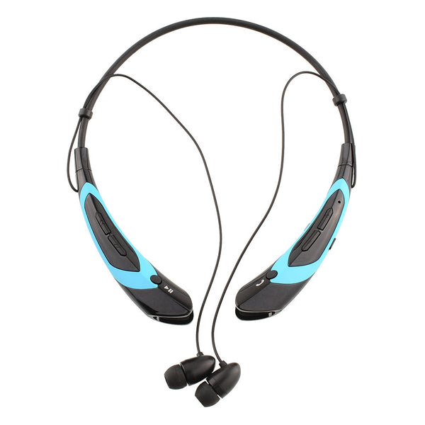 Black+Blue Bluetooth Wireless Headset Stereo Earphone Headphone Sport Handfree