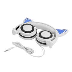 Cat's Ears Headphones Folding Laptop Computer Earphone With LED Light Headset