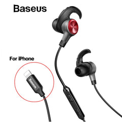 Baseus Earphone For Lightning in-ear Earphones for iPhone 7 8 6s 6plus 8pin Hifi Earbuds Headset fone de ouvido With Mic for ios