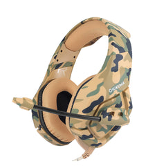 K1-B Gaming Headset Wired Stereo Game Headphones Noise-canceling Gaming Headphone with Mic for PS4 Xbox Laptop Computer Cellphone (Yellow Camo)