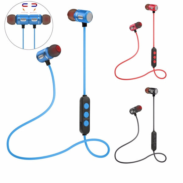 Bluetooth 4.1 Wireless Sports Headphones Magnetic Absorption neckband Stereo Earphone with Mic for iPhone and for Android