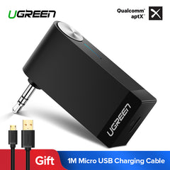 Ugreen Bluetooth Receiver 4.2 Wireless Bluetooth Audio Receiver 3.5mm Car Aux Bluetooth Adapter for Speaker Headphone Hands-free