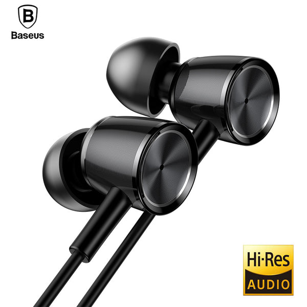 Baseus H07 Hi-Res Audio Wired Earphone Headset With Mic Metal In-Ear Earphone Stereo Bass Sound With 3.5mm Jack Earbuds kulakl k