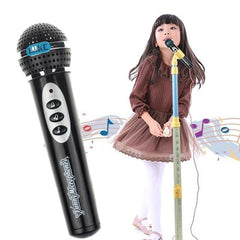 Children#39;s Music Light Microphone Children#39;s Toy Black Music Simulation Microphone Portable Mic