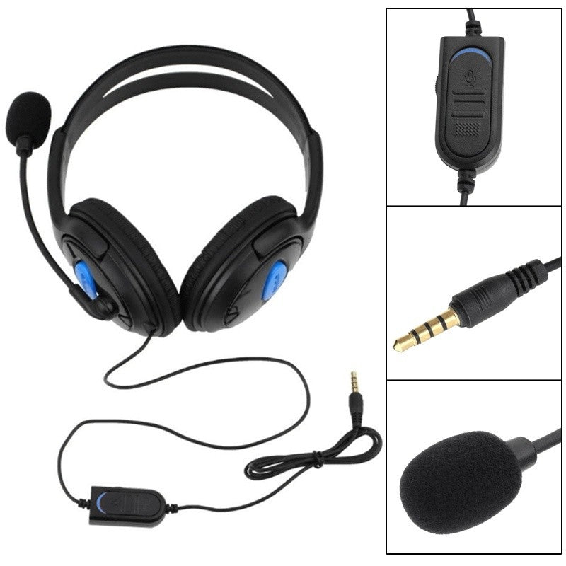 3.5mm Stereo Gaming Headset Wired Headphones + Mic for Playstation PS4