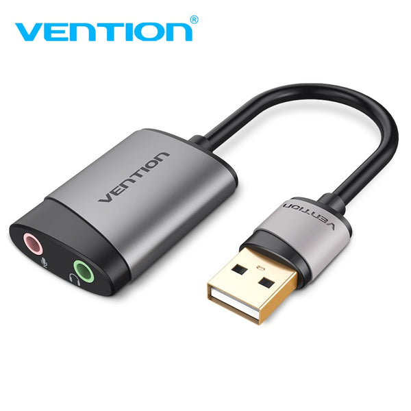 Vention USB Sound Card External 3.5mm USB Adapter USB to Microphone Speaker Audio Interface for Computer Audio Card Sound Card