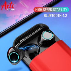 Artisome Wireless Bluetooth Earphone TWS Earbuds Bluetooth Headphones Stereo V4.2 Bluetooth Earphone With Mic and Charging Case