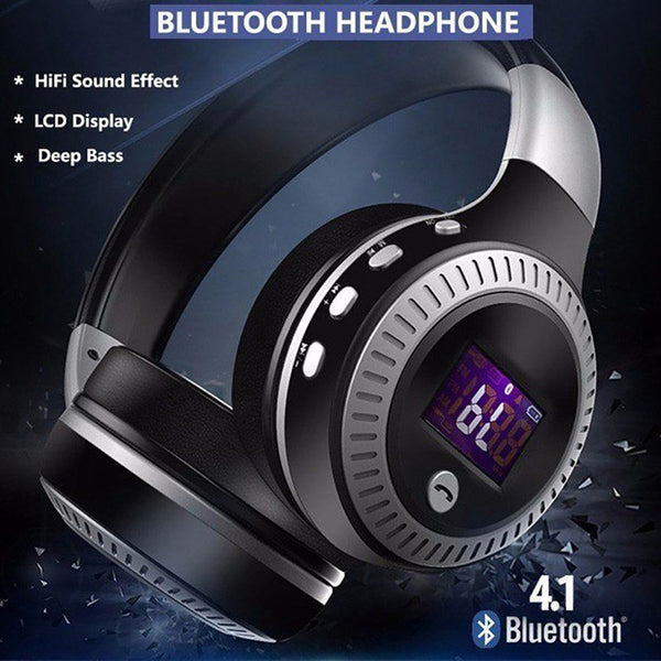 Wireless Bluetooth Headphones with Noise Cancelling Over-Ear Stereo Earphones TF