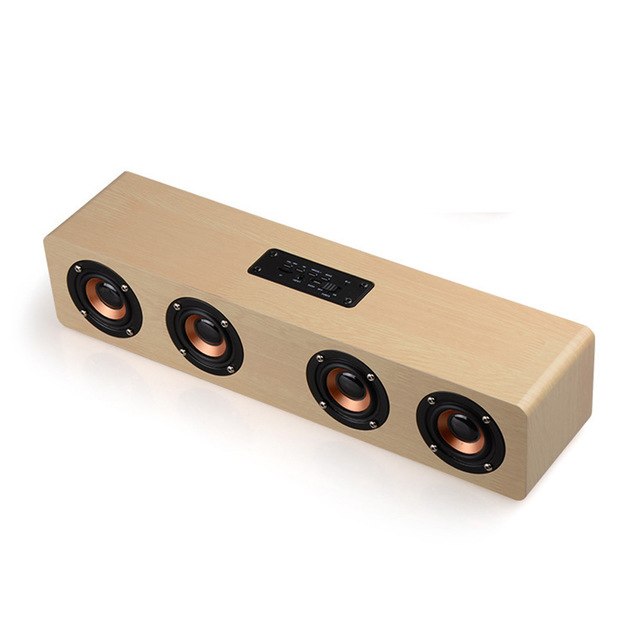 Mini Wireless TF Card Bass Mobile Phone Party Stereo Classic Wood Outdoor Bluetooth Speaker Portable Christmas USB Aux Home