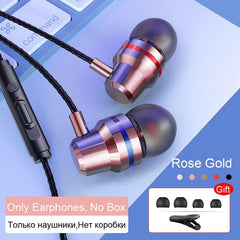 TOMKAS Wired Earbuds Headphones 3.5mm In Ear Earphone Earpiece With Mic Stereo Headset 5 Color For Samsung Xiaomi Phone Computer